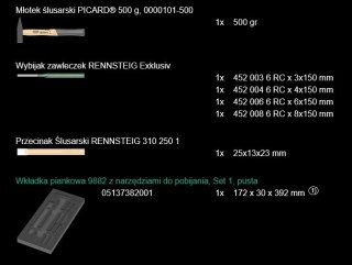 WKŁADKA PIANKOWA 9782 Z NARZĘDZIAMI DO POBIJANIA 6 CZ. WERA