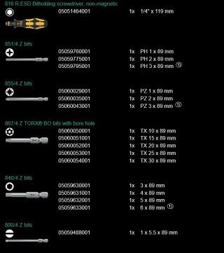 ZESTAW BITÓW W ETUI KRAFTFORM KOMPAKT 60 ESD 17 CZ WERA