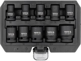 ZESTAW NASADEK UDAROWYCH KRÓTKICH 1/2'' 10 SZT. 10-27 MM YATO