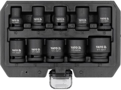 ZESTAW NASADEK UDAROWYCH KRÓTKICH 1/2'' 10 SZT. 10-27 MM YATO