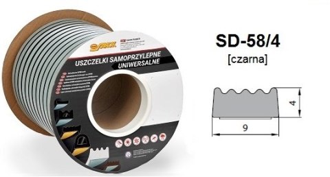 USZCZELKA CZARNA SD-58/4-0 DGP 9*4 MB STOMIL