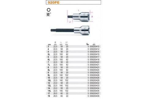 NASADKA 1/2' KOŃCÓWKA TRZPIENIOWA HEX 5MM BETA