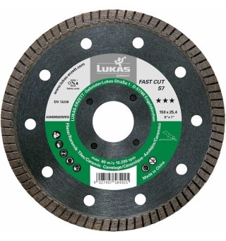 TARCZA DIAMENTOWA TURBO FAST CUT S7 180*25*7 LUKAS