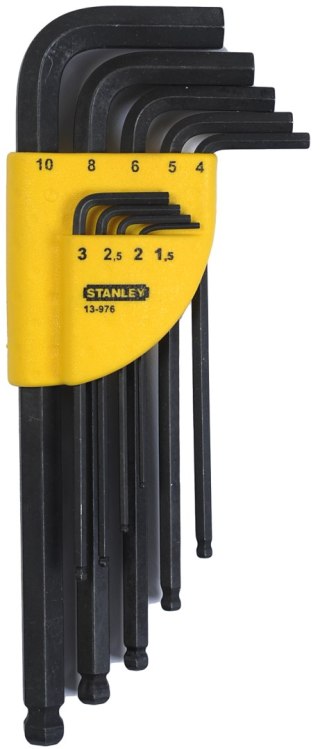 ZESTAW KLUCZY 6-KĄTNYCH DŁUGICH Z KOŃC. KULISTĄ 1.5-10MM STANLEY