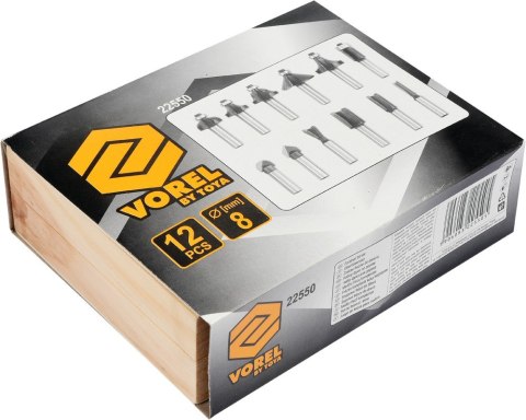 ZESTAW FREZÓW DO DREWNA 12 SZTUK VOREL