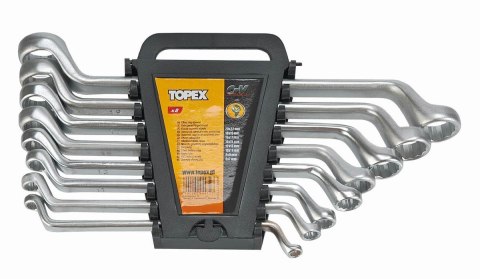 KOMPLET KLUCZY OCZKOWO-ODGIĘTCH 6-SZTUKOWY 6-17MM PREMIUM TOPEX