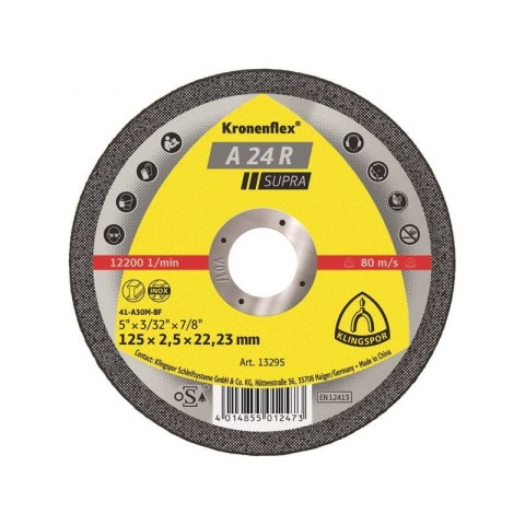 TARCZA PŁASKA A24R T1A 180*3.0*22 13456 KLINGSPOR