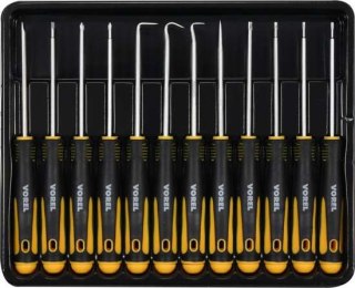 ZESTAW PRECYZYJNYCH WKRĘTAKÓW I HACZYKÓW 12 ELEMENTÓW VOREL