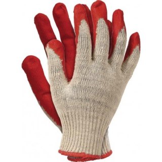 RĘKAWICE OGRODNICZKI POWLEKANE GUMĄ CZERWONE 450 UN