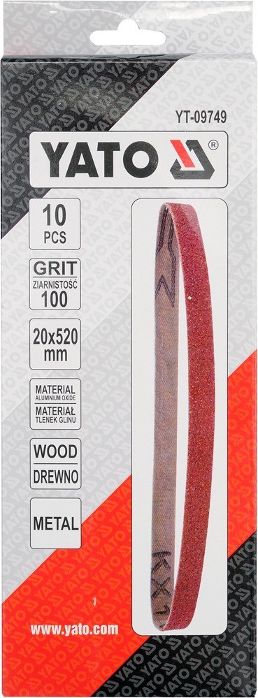 TAŚMA ŚCIERNA BEZKOŃCOWA 10SZT P100 20*520MM YATO