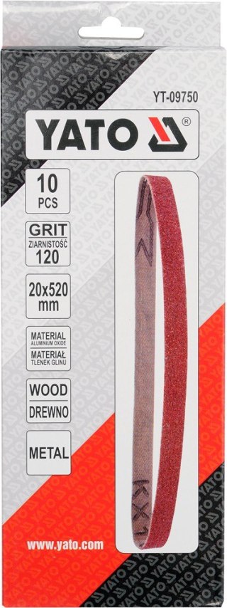 TAŚMA ŚCIERNA BEZKOŃCOWA 10SZT P120 20*520MM YATO