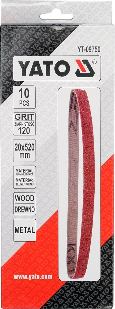 TAŚMA ŚCIERNA BEZKOŃCOWA 10SZT P120 20*520MM YATO