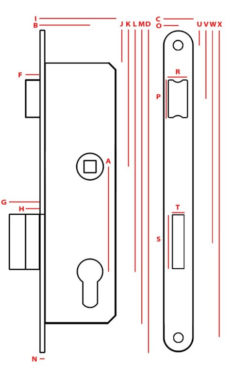 ZAMEK WPUSZCZANY JANIA 90/22 WĄSKI NA WKŁADKĘ UN