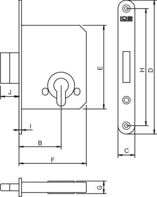 ZAMEK WPUSZCZCZANY DODATKOWY TRZPIENIOWY Z-100 CYNK LOB