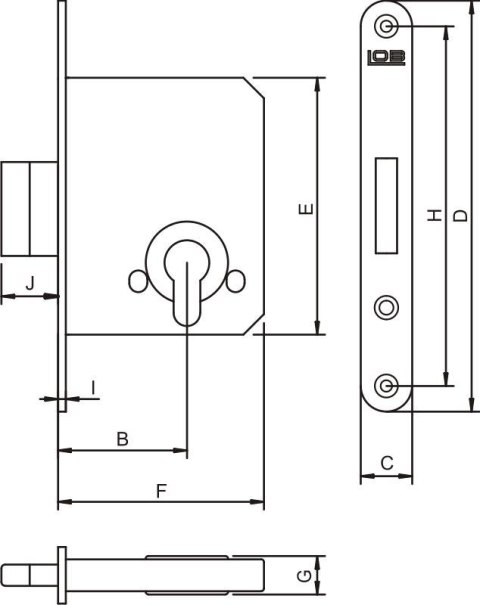 ZAMEK WPUSZCZCZANY DODATKOWY TRZPIENIOWY Z-100 CYNK LOB