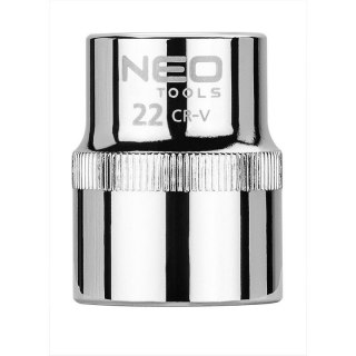 NASADKA KRÓTKA 6-KĄTNA CHROMOWANA 1/2'' 22MM NEO