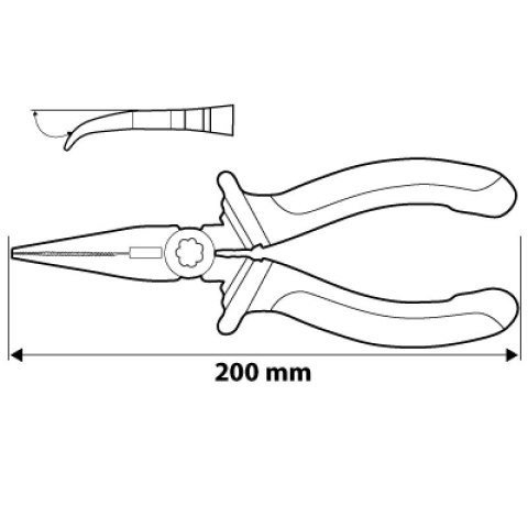 SZCZYPCE WYDŁUŻONE WYGIĘTE 200MM NEO