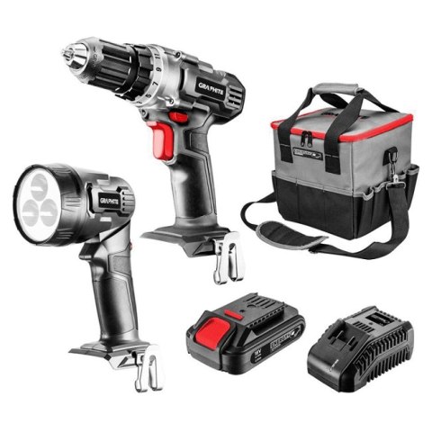 ZEST. WIERTARKO-WKRĘTARKA+LATARKA+AKUMULATOR+ŁADOWARKA+TORBA GRAPHITE