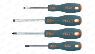 ZESTAW WKRĘTAKÓW KRZYZAKOWE I PLASKIE 4 SZTUKI. NEO