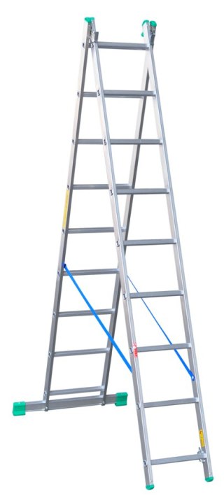 DRABINA ALUMINIOWA 2-ELEMENTOWA 421CM 9+9 SZCZEBLI DRABEX