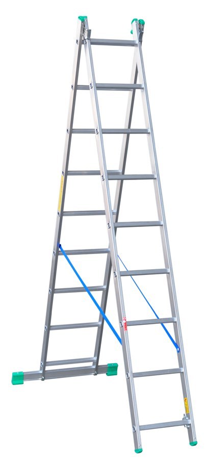 DRABINA ALUMINIOWA 2-ELEMENTOWA 421CM 9+9 SZCZEBLI DRABEX