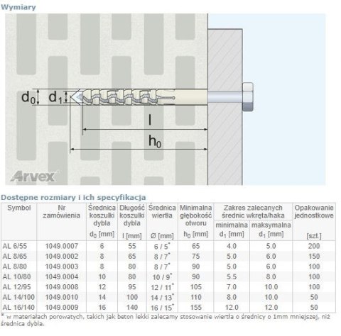 KOSZULKA PRZEDŁUŻANA AL 10/80MM ARVEX