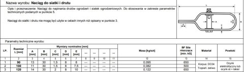 NAPINACZ SIATKI 120MM ZIELONY UN