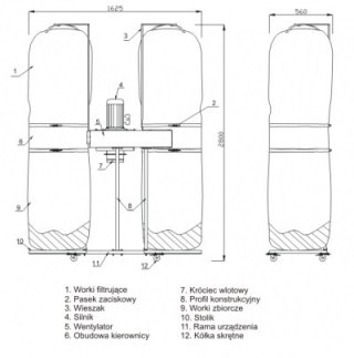 ZESTAW ODCIAGU WIÓRÓW ZOT-2N 3F TYWENT