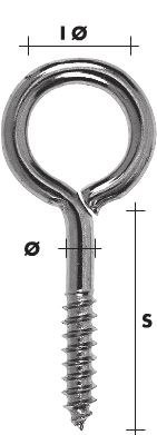 WKRĘTY OCZKOWE OCYNKOWANE 4.2*50*16MM HSI