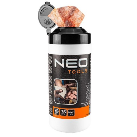 CHUSTECZKI ZE ŚCIERNIWEM DO MYCIA RĄK I NARZĘDZI 75SZT. NEO