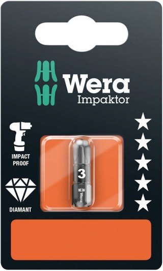 BIT IMPAKTOR, NA BLISTRZ 855/1 IMP DC PZ3*25MM WERA