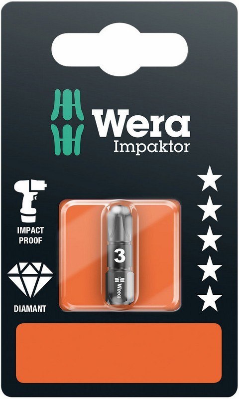 BIT IMPAKTOR, NA BLISTRZ 855/1 IMP DC PZ3*25MM WERA