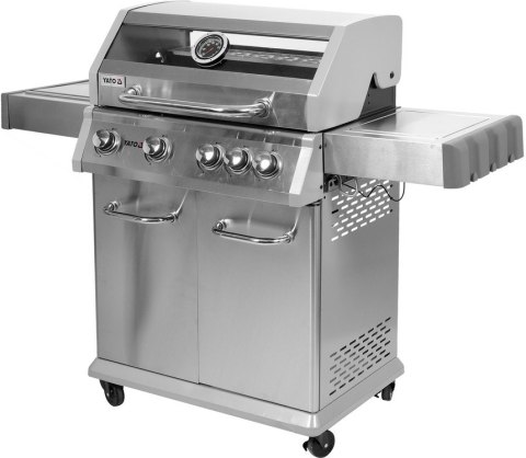 GRILL GAZOWY 4+1 STAL NIERDZEWNA 14.2KW, SZYBA YATO