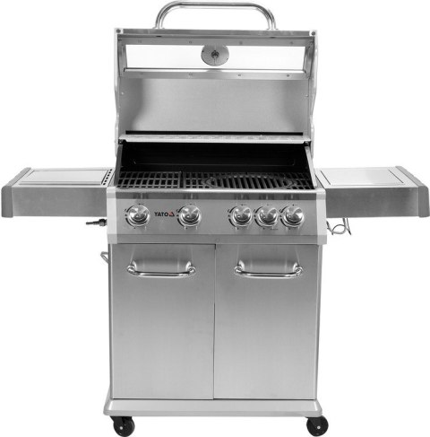 GRILL GAZOWY 4+1 STAL NIERDZEWNA 14.2KW, SZYBA YATO