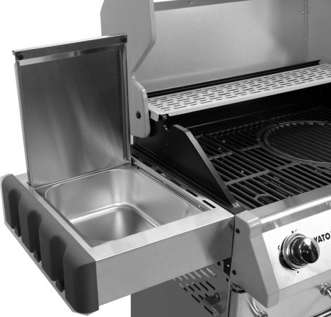 GRILL GAZOWY 4+1 STAL NIERDZEWNA 14.2KW, SZYBA YATO