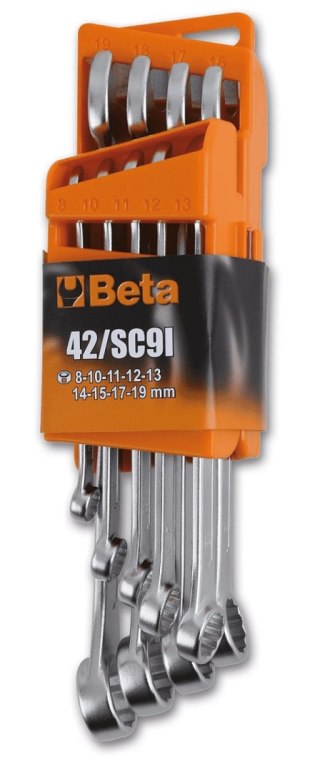 KOMPLET 9 KLUCZY PŁASKO-OCZKOWYCH W UCHWYCIE BETA