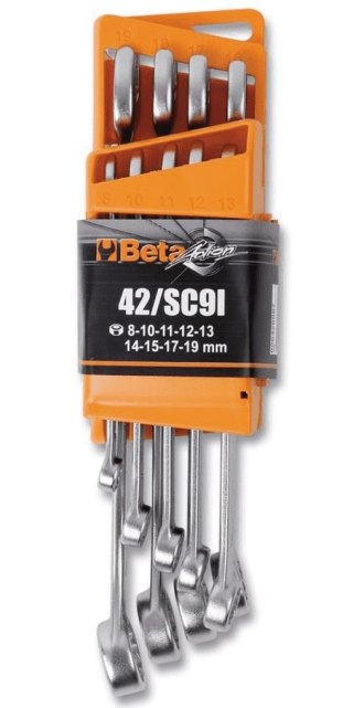 KOMPLET 9 KLUCZY PŁASKO-OCZKOWYCH W UCHWYCIE BETA