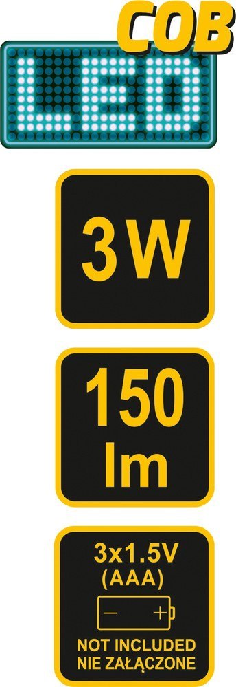 LAMPA CZOŁOWA COB LED 3W VOREL