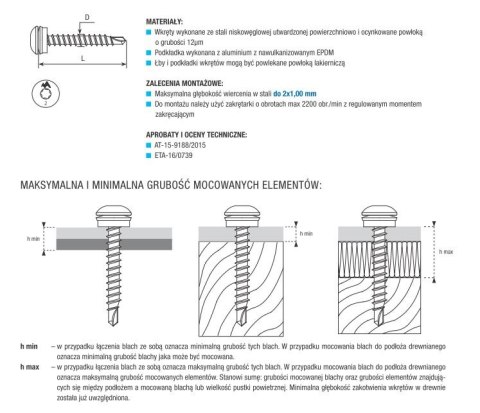WKRĘT SAMOWIERTNY TORX 4.8*35MM RAL 8017 UN