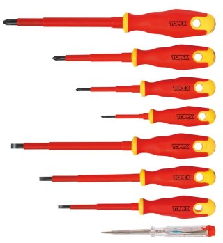 WKRĘTAKI ELEKTRYCZNE 7 SZTUK +PRÓBNIK 1000V TOPEX