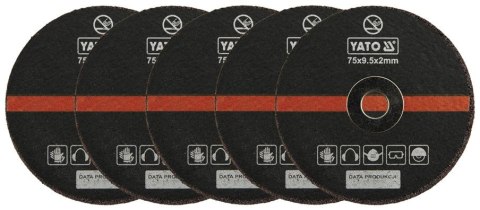 KOMPLET TARCZ DO CIĘCIA METALU 75MM*2MM YATO