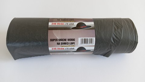 WORKI NA ŚMIECI 240L LD CZARNE 10 SZTUK UN