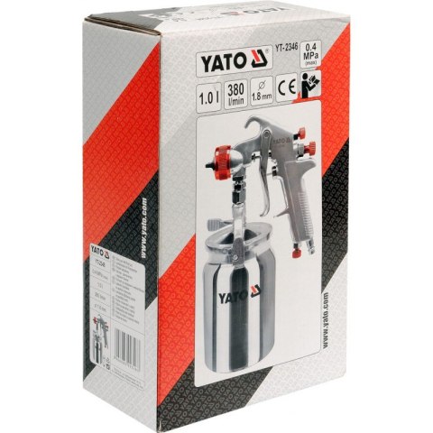 PISTOLET LAKIERNICZY Z DOLNYM ZBIORNIKIEM 1L 1,8M YATO