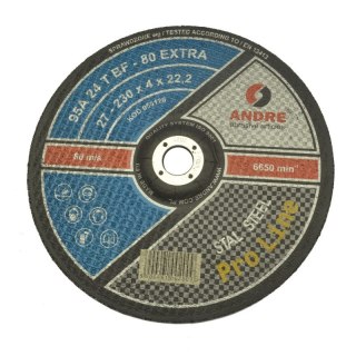 TARCZA WYPUKŁA T27 230*4,4*22.2 95A 24TBF-80 EXTRA ANDRE
