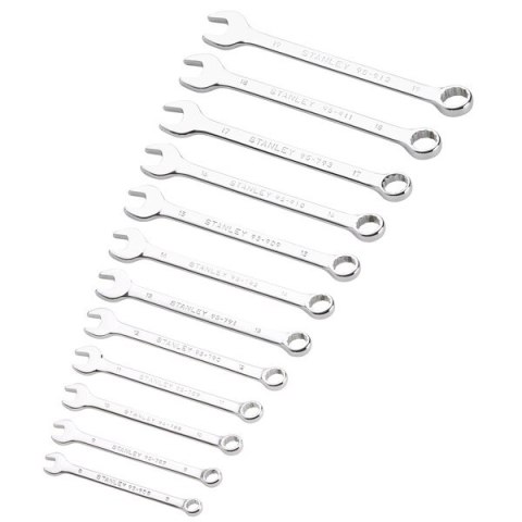 ZESTAW KLUCZY PŁASKO-OCZKOWYCH 8-19MM, 12SZT. STANLEY