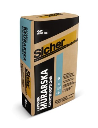 ZAPRAWA MURARSKA DO BLOCZKÓW Z BETONU KOMÓRKOWEGO SZARA 25KG SICHER