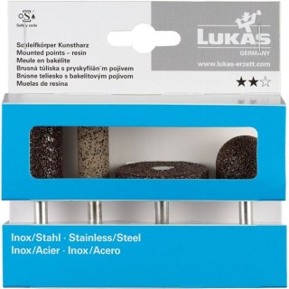 ZESTAW ŚCIERNIC TRZPIENIOWYCH LUKAS DO STALI NIERDZEWNEJ LUKAS