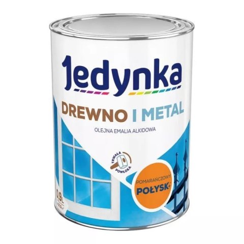EMALIA ALKIDOWA DO DREWNA I METALU POMARŃCZOWY PASTEL 0,9L JEDYNKA