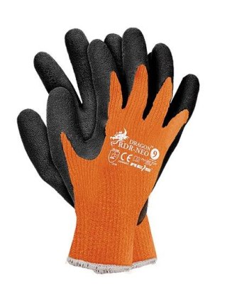 RĘKAWICE DZIANINOWE POWLEKANE GUMĄ POMARAŃCZOWE RDR-NEO 10 UN