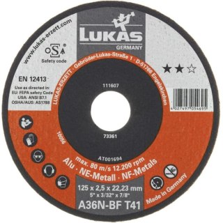 TARCZA PŁASKA T1A 125*1.0*22 A60N-BF PROMAX ALUMINIUM ROTTLUFF